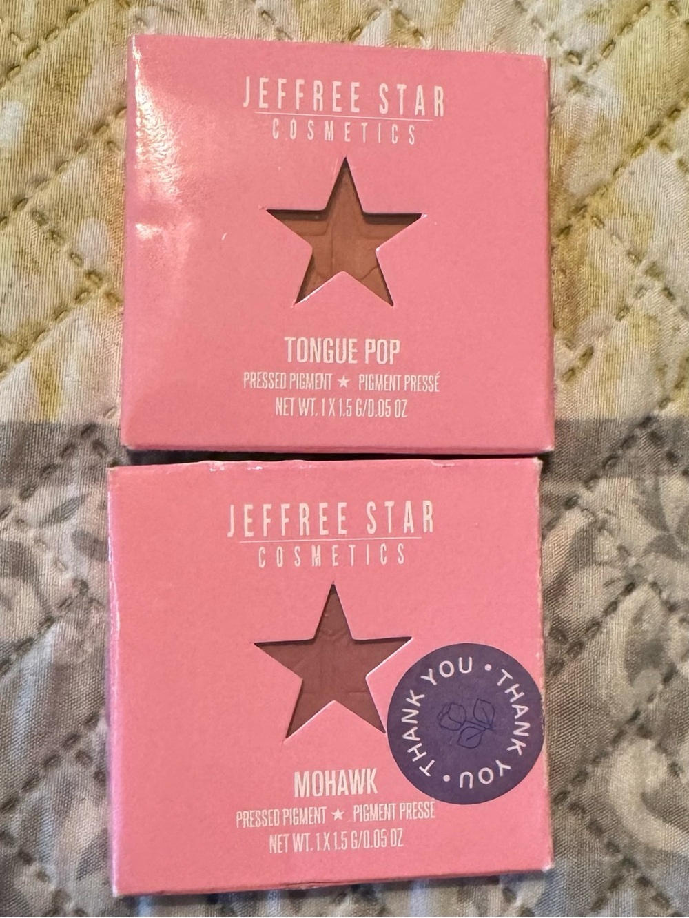 2 NIB Jeffree Star Pressed Pigment - in Pink Color ways - Mohawk & Tongue Pop